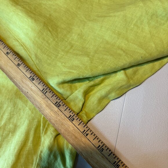 Habitat Women L 100% Linen Pant Crop Tapered Chartreuse Green Pull On Stretch - Picture 8 of 10